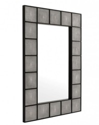 Casa Padrino Specchio da Parete di Lusso Designer in Legno di Mogano, Grigio / Nero, 100 x 140 cm