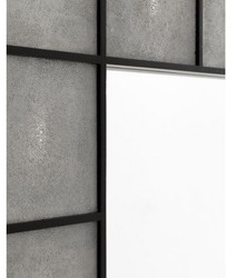 Casa Padrino Specchio da Parete di Lusso Designer in Legno di Mogano, Grigio / Nero, 100 x 140 cm