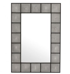 Casa Padrino Specchio da Parete di Lusso Designer in Legno di Mogano, Grigio / Nero, 100 x 140 cm