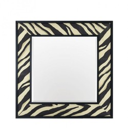 Casa Padrino Specchio da Parete Designer di Lusso 100 x H 100 cm - Specchio Quadrato Bianco e Nero