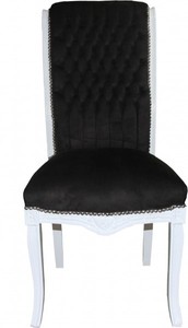 Casa Padrino Barock Hochlehner Esszimmer Stuhl Schwarz/Weiss - Hochlehnstuhl Möbel - Barock Möbel - Limited Edition Casa Padrino Barock Hochlehner Esszimmer Stuhl Schwarz/Weiss - Hochlehnstuhl Möbel - Barock Möbel - Limited Edition