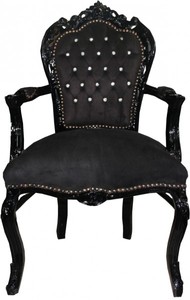 Casa Padrino Barock Esszimmer Stuhl mit Armlehnen Schwarz Bling Bling Glitzersteine Armlehner Baroque Arm Chair Chairs Stühle Black Rhinstones Furniture Möbel Interior Casa Padrino Barock Esszimmer Stuhl mit Armlehnen Schwarz Bling Bling Glitzersteine Armlehner Baroque Arm Chair Chairs Stühle Black Rhinstones Furniture Möbel Interior