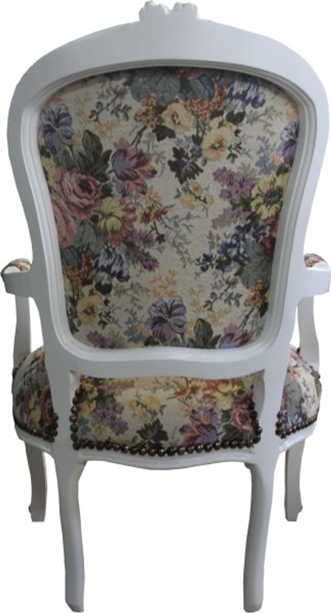 Casa Padrino barroco Salón Presidente floral / Crema / oro - Diseño de muebles antiguos - Edición Limitada Casa Padrino barroco Salón Presidente floral / Crema / oro - Diseño de muebles antiguos - Edición Limitada