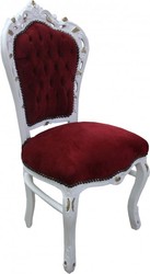 Silla Casa Padrino barroco Cena Burdeos / Blanco / Oro - Muebles antiguos - Edición Limitada