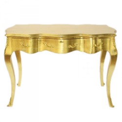 Casa Padrino Scrivania Barocca Segretario Consolle Oro 120 x 60 x H 80 cm - Mobili di Lusso