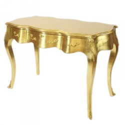 Casa Padrino Scrivania Barocca Segretario Consolle Oro 120 x 60 x H 80 cm - Mobili di Lusso