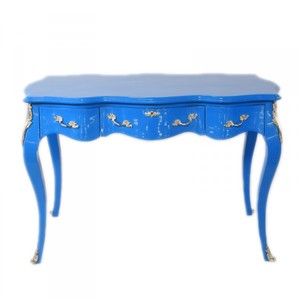 Casa Padrino Bureau Baroque Secrétaire Console Bleu 120 x 60 x H80 cm - Meubles de Luxe Casa Padrino Bureau Baroque Secrétaire Console Bleu 120 x 60 x H80 cm - Meubles de Luxe