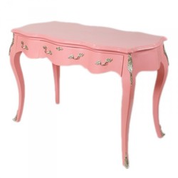 Casa Padrino Scrivania Barocca Segretario Console in Rosa 120 x 60 x H80 cm - Mobili di Lusso