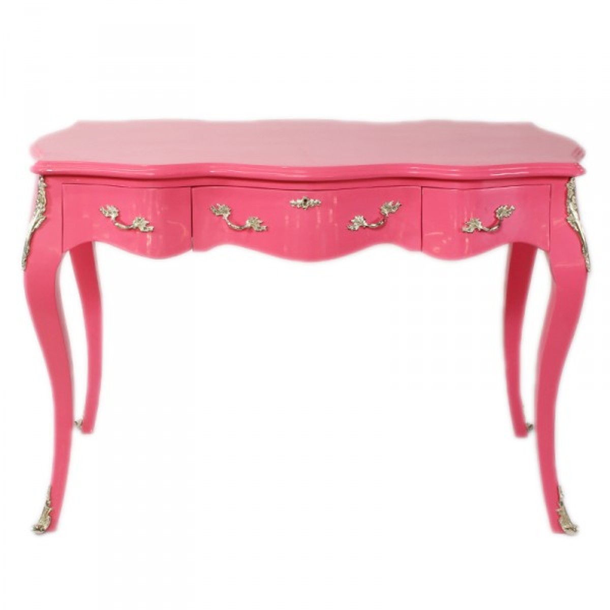Casa Padrino Baroque Desk Secretary / Console Pink 120 x 60 x H80 cm - luxury furniture Casa Padrino Baroque Desk Secretary / Console Pink 120 x 60 x H80 cm - luxury furniture