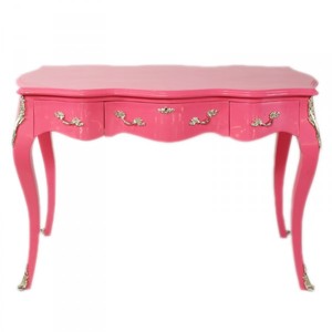 Casa Padrino Baroque Writing Desk Secretary Console in Pink 120 x 60 x H80 cm - Luxury Furniture Casa Padrino Baroque Writing Desk Secretary Console in Pink 120 x 60 x H80 cm - Luxury Furniture