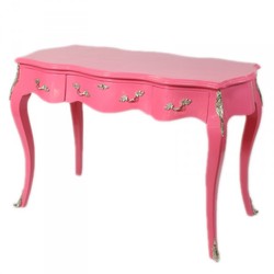 Casa Padrino Barock Schreibtisch Sekretär Konsole in Pink 120 x 60 x H80 cm - Luxus Möbel Casa Padrino Barock Schreibtisch Sekretär Konsole in Pink 120 x 60 x H80 cm - Luxus Möbel