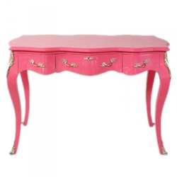 Casa Padrino Barock Schreibtisch Sekretär Konsole in Pink 120 x 60 x H80 cm - Luxus Möbel Casa Padrino Barock Schreibtisch Sekretär Konsole in Pink 120 x 60 x H80 cm - Luxus Möbel