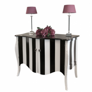 Casa Padrino Luxury Mahogany Chest of Drawers - Black / White, 120 x 87 x 60 cm - Limited Edition