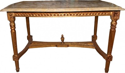 Casa Padrino Baroque Coffee Table Gold with Cream Marble Top 96 x 64 x 58 cm - Limited Edition Casa Padrino Baroque Coffee Table Gold with Cream Marble Top 96 x 64 x 58 cm - Limited Edition