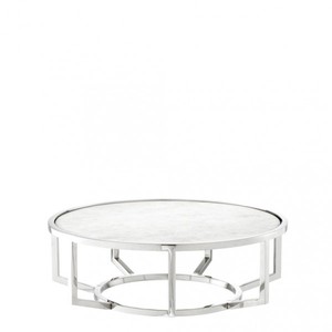 Casa Padrino Luxus Art Deco Kuchenglocke Edelstahl vernickelt mit weißem Marmor und Glasdeckel, 35 x H. 42 cm