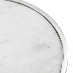 Casa Padrino Lujosa campana para tartas Art Déco de acero inoxidable niquelado con mármol blanco y tapa de cristal, 35 x H. 42 cm Casa Padrino Lujosa campana para tartas Art Déco de acero inoxidable niquelado con mármol blanco y tapa de cristal, 35 x H. 42 cm