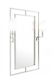 Casa Padrino Specchio da Parete Designer di Lusso Nichel 113 x H 140 cm con Luce