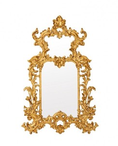 Casa Padrino Specchio da Parete di Lusso Designer Stile Barocco Foglia Oro 124 x H 190 cm