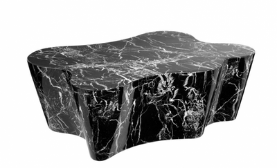 Casa Padrino Art Deco Luxury Coffee Table in Black Faux Marble, 116 x 76 x H. 38 cm