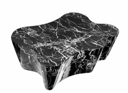 Casa Padrino Tavolino da salotto di lusso Art Deco in finto marmo nero, 116 x 76 x H. 38 cm
