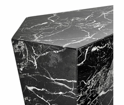 Casa Padrino Art Deco Luxury Coffee Table Set of 3 Faux Marble Black 52 x 37.5 x H. 40/35/30 cm