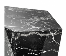 Casa Padrino Art Deco Luxury Coffee Table Set of 3 Faux Marble Black 52 x 37.5 x H. 40/35/30 cm