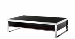 Casa Padrino Tavolino da salotto di lusso Art Déco in ebano 140 x 80 x H. 35 cm - Tavolo lucido
