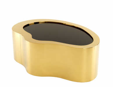 Casa Padrino Art Deco Luxury Coffee Table Gold 110 x 76 x H. 38 cm - Living Room Table in Gold and Black Glass