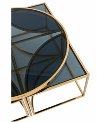 Casa Padrino Tavolino da salotto di lusso Art Déco - Finitura Oro - 99,5 x H. 40,5 cm - Elegante mobile da soggiorno