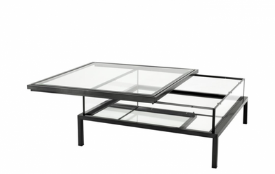 Casa Padrino Luxury Art Deco Designer Coffee Table Bronze 100 x 100 x H. 41 cm - Living Room Table in Stainless Steel