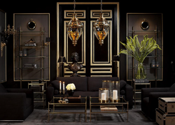 Casa Padrino Mesa de centro de lujo Art Déco en latón, Mesa de salón cuadrada, 78 x 78 x H. 44 cm
