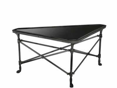 Casa Padrino Luxury Art Deco Designer Coffee Table - Living Room Table made of Brass and Granite in Gunmetal - 89 x 63 x H. 42 cm