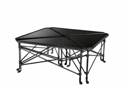 Casa Padrino Luxury Art Deco Designer Coffee Table - Living Room Table made of Brass and Granite in Gunmetal - 89 x 63 x H. 42 cm