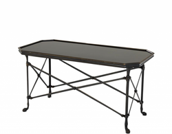 Casa Padrino Table basse de luxe Art Déco designer - Fonte grise - 90 x 47 x H. 45 cm