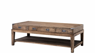 Casa Padrino Tavolino da salotto di lusso design Art Deco in legno di quercia fumé e metallo canna di fucile, 140,5 x 71,5 x H. 48 cm