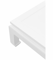Casa Padrino Luxury Art Deco Designer Coffee Table in Mahogany Wood Piano White - 160 x 120 x H. 49 cm