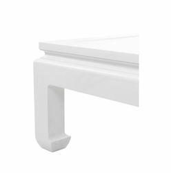 Casa Padrino Luxury Art Deco Designer Coffee Table in Mahogany Wood Piano White - 160 x 120 x H. 49 cm