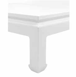 Casa Padrino Luxury Art Deco Designer Coffee Table in Mahogany Wood Piano White - 160 x 120 x H. 49 cm