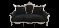Casa Padrino Canapé 3 places Baroque Master Noir / Blanc avec Strass Bling Bling - Largeur 210 cm Casa Padrino Canapé 3 places Baroque Master Noir / Blanc avec Strass Bling Bling - Largeur 210 cm