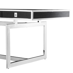 Casa Padrino Luxury Console Table - Elegant Console in Stainless Steel & Black Faux Marble - 190 x 90 x H. 74.5 cm Casa Padrino Luxury Console Table - Elegant Console in Stainless Steel & Black Faux Marble - 190 x 90 x H. 74.5 cm