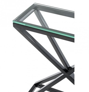 Casa Padrino Luxus Konsole aus rostfreiem Stahl und Glas in Bronze 90 x 30 x H. 82 cm