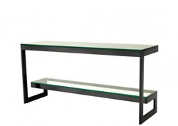 Casa Padrino Consola de Lujo Bronce 160 x 45 x H. 76 cm - Mueble de Acero Inoxidable y Cristal