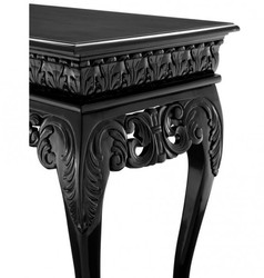 Casa Padrino Luxury Console Table in Baroque Style Mahogany Wood, Waxed Black, 152 x 52 x H. 101 cm