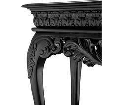 Casa Padrino Luxury Console Table in Baroque Style Mahogany Wood, Waxed Black, 152 x 52 x H. 101 cm