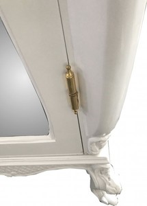 Casa Padrino Barock Kleiderschrank Weiß Hochglanz 110 x 230 x 53 cm - Luxus Schlafzimmer Schrank im Antik Stil