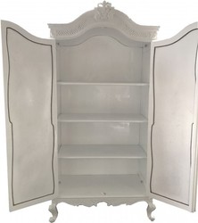 Casa Padrino Armoire Baroque Blanc Haute Brillance 110 x 230 x 53 cm - Meuble de Chambre de Luxe Style Antique Casa Padrino Armoire Baroque Blanc Haute Brillance 110 x 230 x 53 cm - Meuble de Chambre de Luxe Style Antique