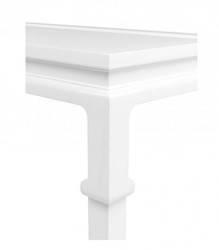 Casa Padrino Console de Luxe en Acajou Blanc Piano, 160 x 45 x H. 78 cm