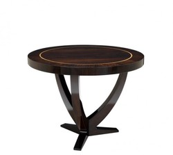 Casa Padrino Tavolo da Pranzo di Lusso in Legno di Mogano Marrone Lucido 100 x H. 76 cm - Tavolo Design Hotel