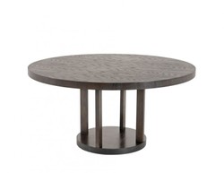 Casa Padrino Tavolo da pranzo di design di lusso in legno di mogano e impiallacciatura di quercia, impiallacciatura mogano / antracite / grigio 152 x H. 75 cm