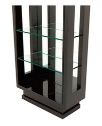 Casa Padrino Mobile a Scaffale di Lusso in Marrone Lucido e Vetro Specchio - 80 x 35 x H. 230 cm